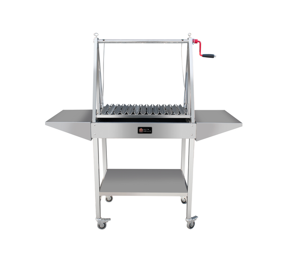 Octagrills Argentina grill stainless steel v shaped grate no flare up bbq open fire charcoal new york