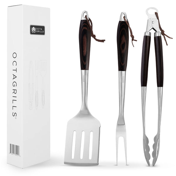 3-Piece Stainless Steel BBQ Utensil Set