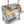 Three-quarter view of the OctaGrills Asador Pro stainless steel parrilla grill with firebox and side shelf